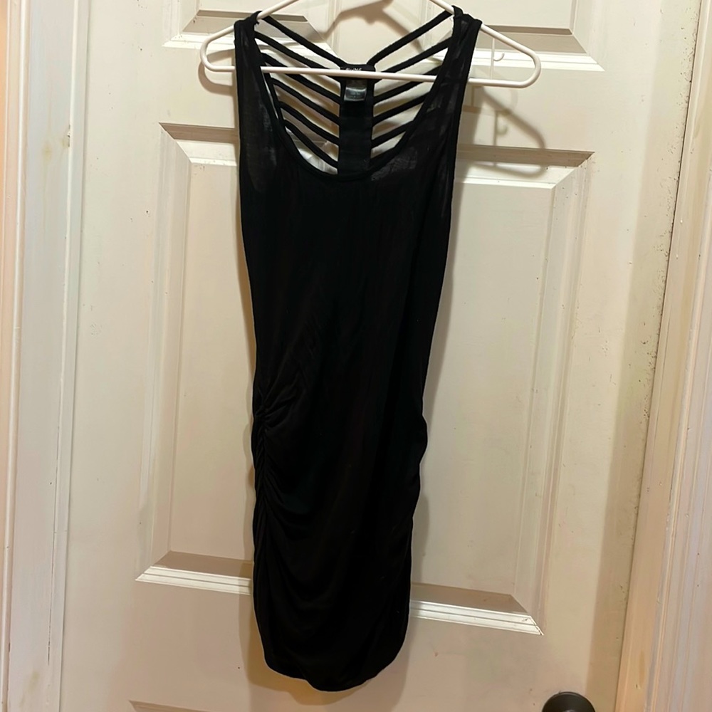 Sexy Black Goth Punk Strappy Shirt with Studs - Small